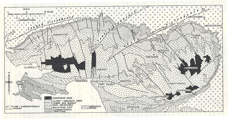 Simplified Geological map of south Wales